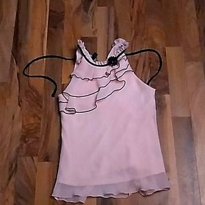 Pink and black high neck dress top